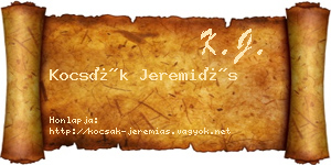 Kocsák Jeremiás névjegykártya